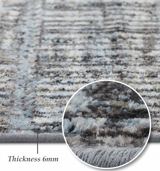 Matrix Abstract Carpet Blue and Cream