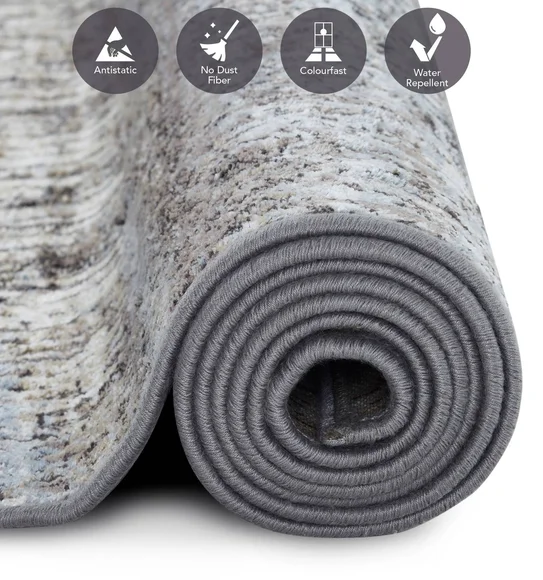 Matrix Abstract Carpet Blue and Cream