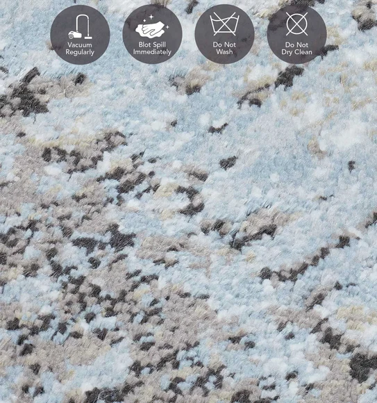 Matrix Abstract Carpet Blue and Cream