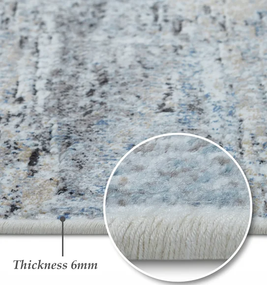 Matrix Abstract Carpet Cream and L.Blue