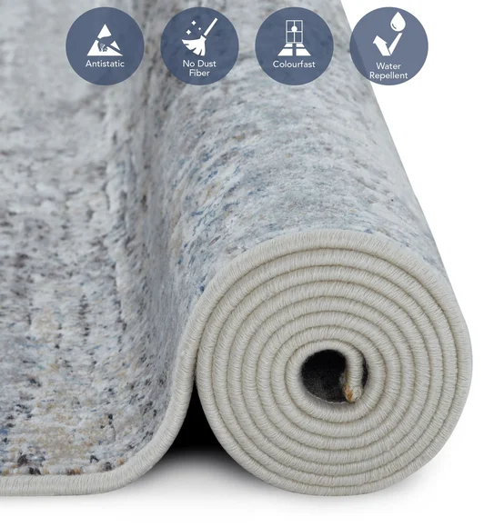 Matrix Abstract Carpet Cream and L.Blue