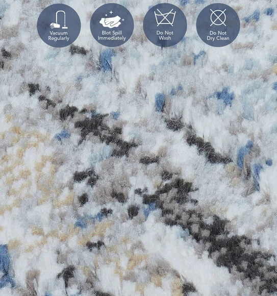 Matrix Abstract Carpet Cream and L.Blue