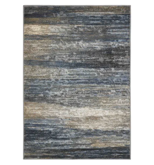 Matrix Abstract Carpet Blue and Cream