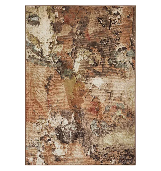 Matrix Abstract Carpet Rust and Cream