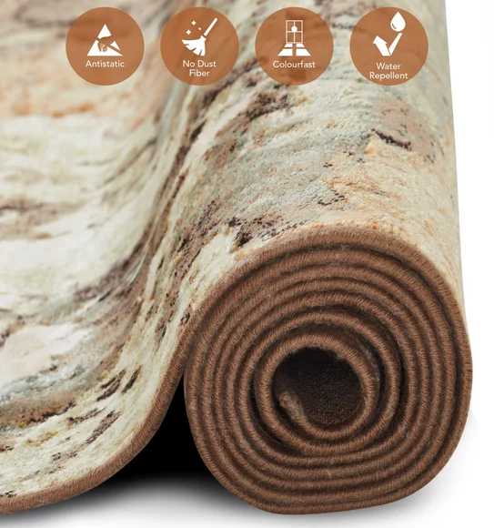 Matrix Abstract Carpet Rust and Cream