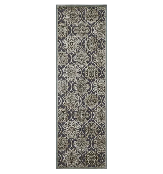 Genova Neo Classical Runner Grey and Cream