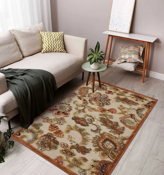 Genova Neo Classical Carpet Cream and Brown