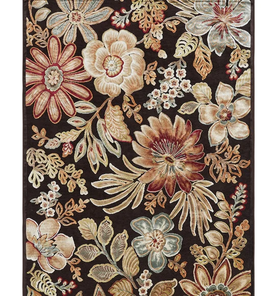 Genova Floral Carpet Brown