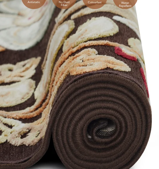 Genova Floral Carpet Brown