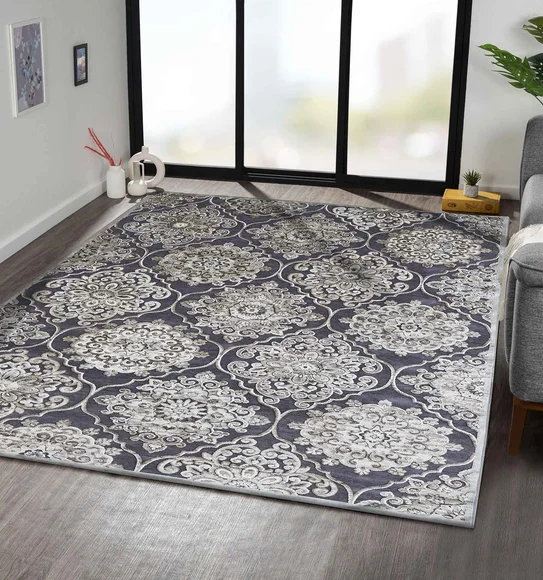 Genova Neo Classical Carpet Grey and Cream