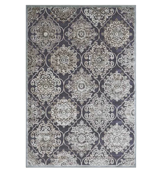 Genova Neo Classical Carpet Grey and Cream