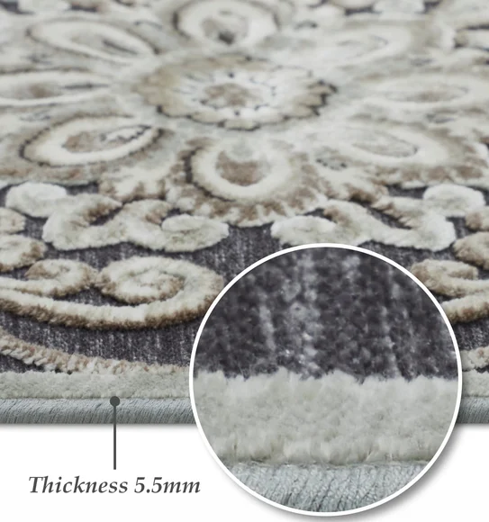 Genova Neo Classical Carpet Grey and Cream