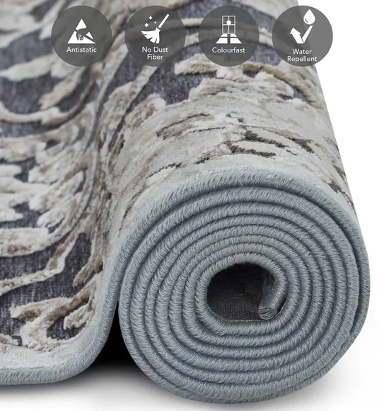 Genova Neo Classical Carpet Grey and Cream