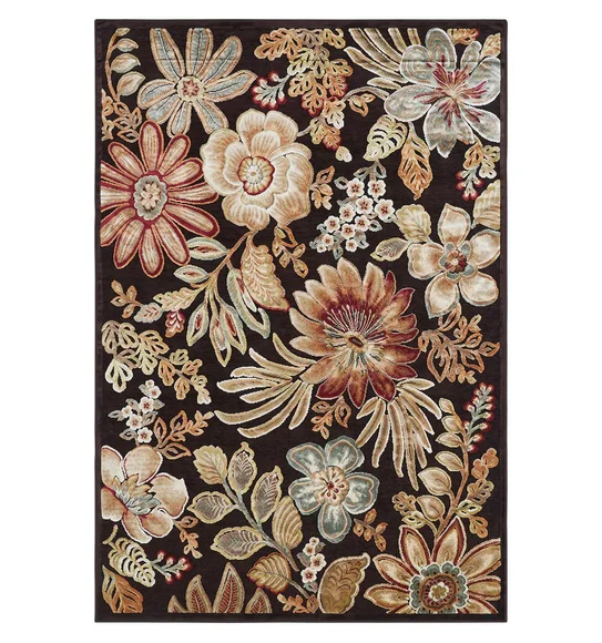 Genova Floral Carpet Brown