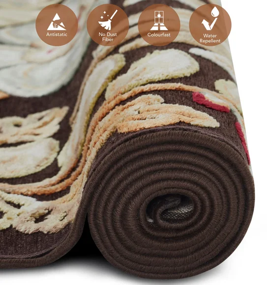 Genova Floral Carpet Brown