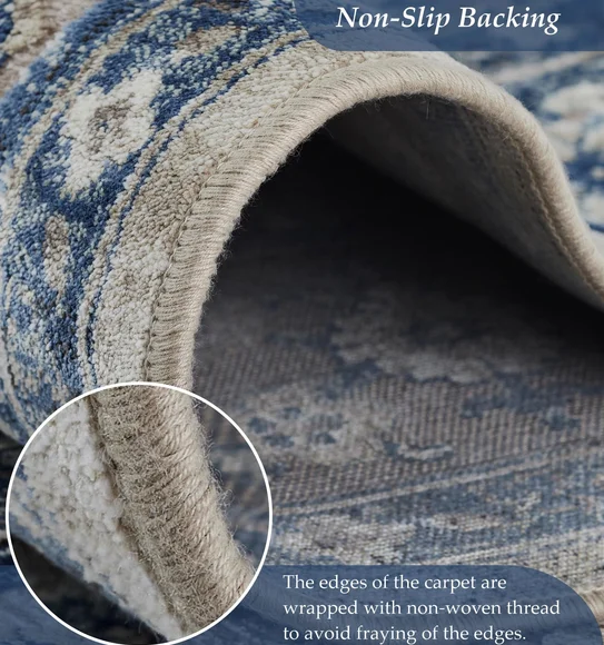Genova Classical Carpet Blue and Beige