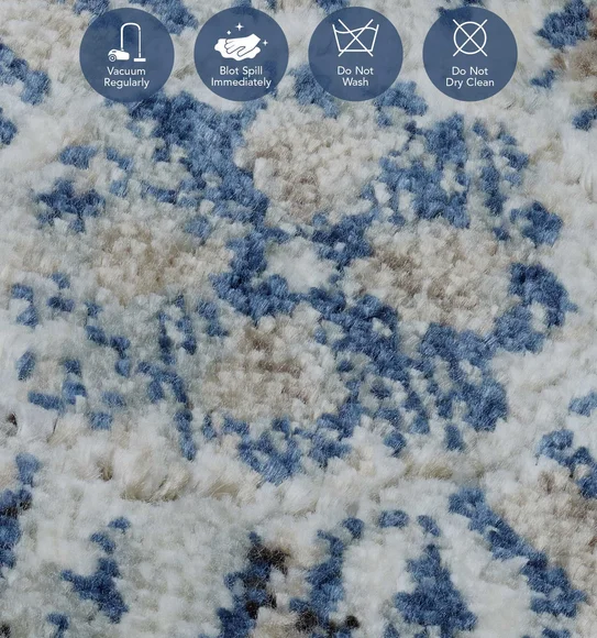 Genova Classical Carpet Blue and Beige