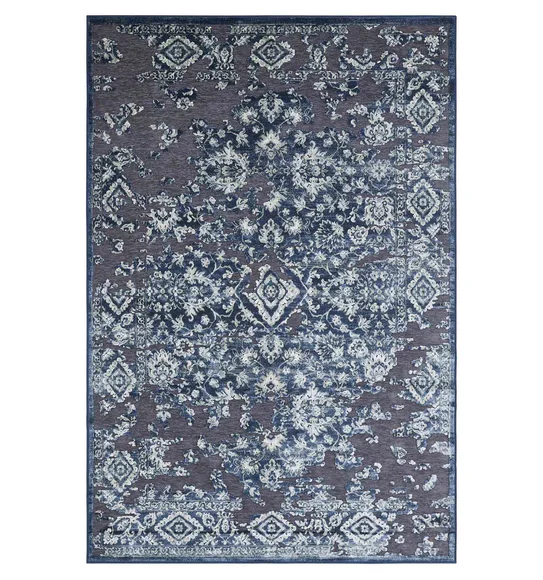 Genova Classical Carpet Blue and Grey