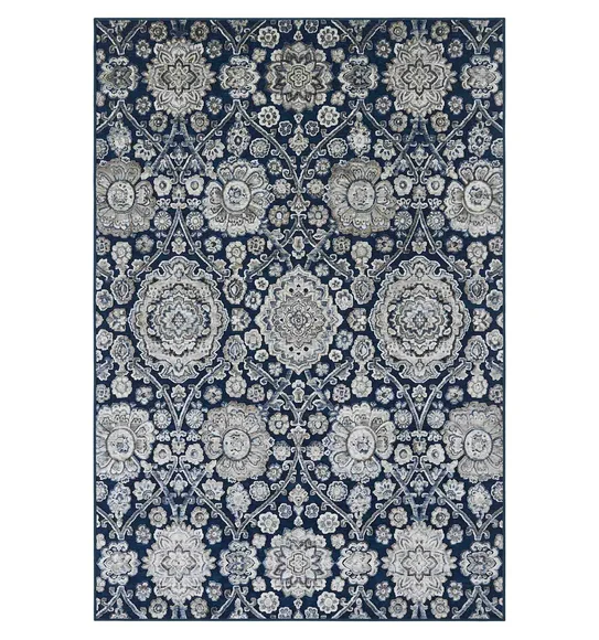 Genova Neo Classical Carpet Blue and Cream