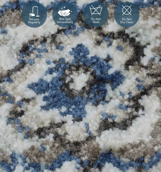 Genova Neo Classical Carpet Blue and Cream
