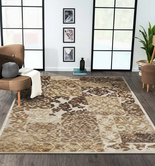 Genova Classical Carpet Brown and Beige