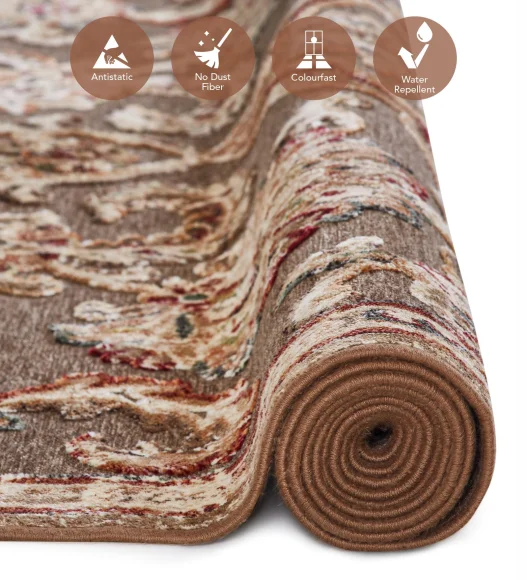 Genova Classical Carpet Brown and Beige
