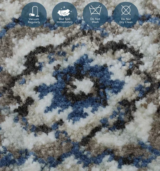Genova Neo Classical Carpet Cream and Blue