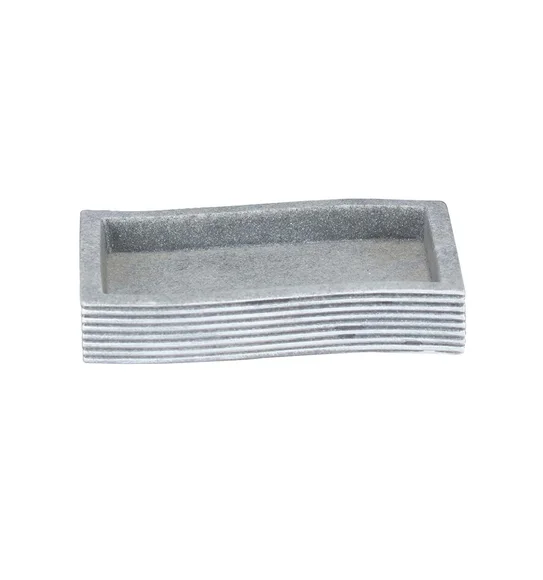 Alvina Polyresin Bath Set Silver