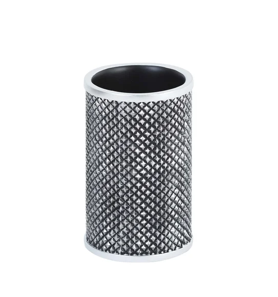 Alvina Polyresin Bath Set Silver Grey
