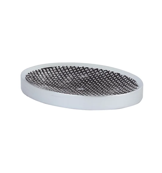 Alvina Polyresin Bath Set Silver Grey