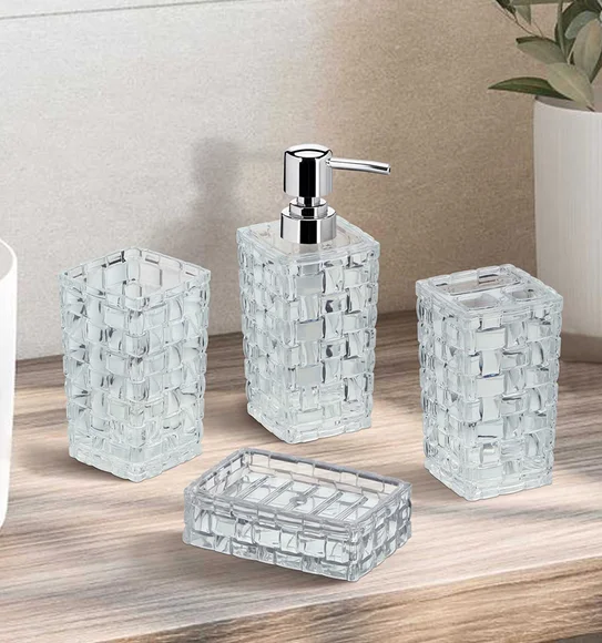 Agua Crystal Acrylic Bath Set Clear