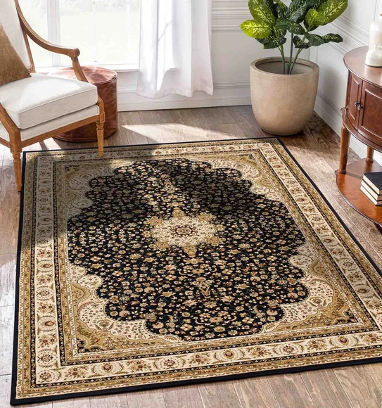 Esfahan Classical Carpet Navy and Cream