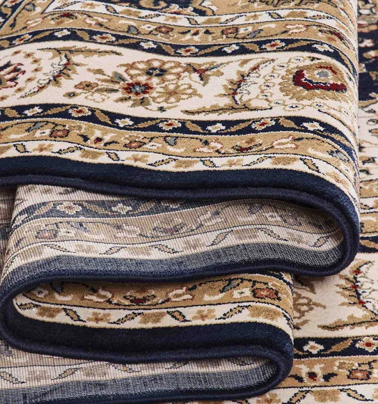 Esfahan Classical Carpet Navy and Cream