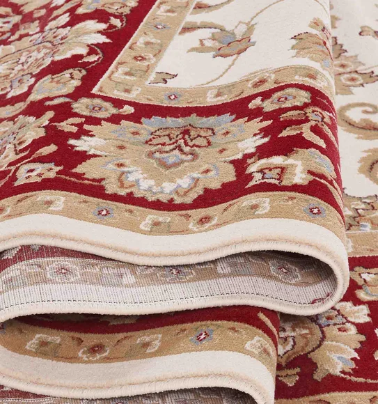 Esfahan Classical Carpet Cream and Red