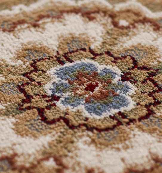 Esfahan Classical Carpet Cream and Red