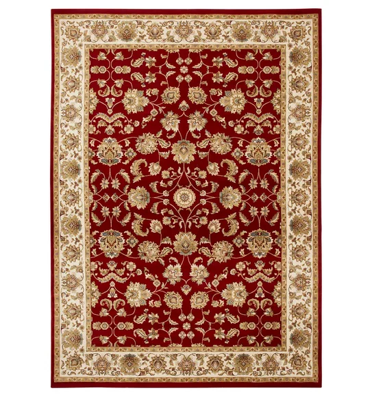 Esfahan Classical Machine Made Carpet Red Cream