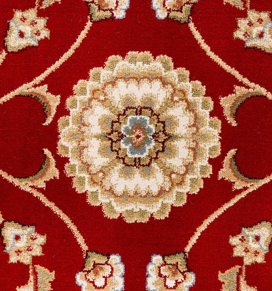 Esfahan Classical Machine Made Carpet Red Cream
