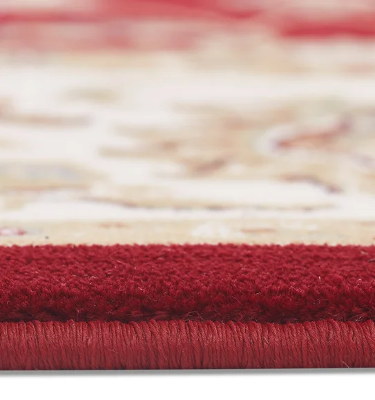 Esfahan Classical Machine Made Carpet Red Cream