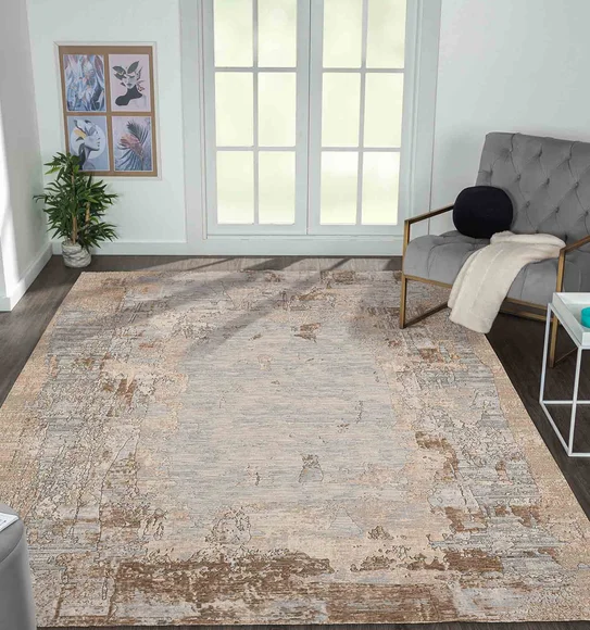 Abby Abstract Modern Carpet Grey Silver