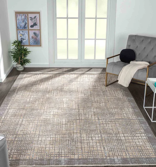 Abby Scribbled Abstract Carpet D.Grey