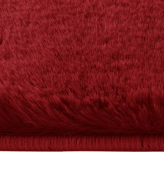 New Oslo Rabit Fur Carpet Burgundy