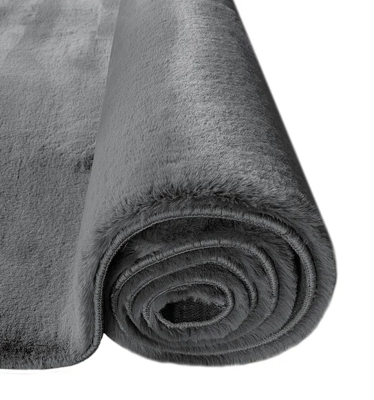 New Oslo Rabit Fur Carpet Charcoal