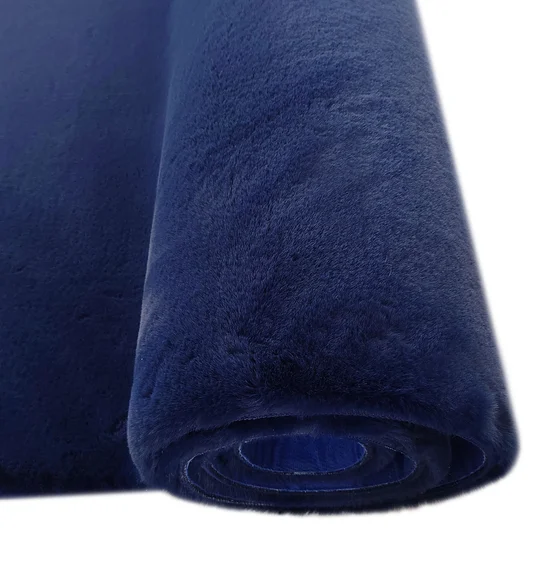 New Oslo Rabit Fur Carpet Navy Blue