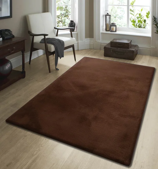 New Oslo Rabit Fur Carpet Light Brown