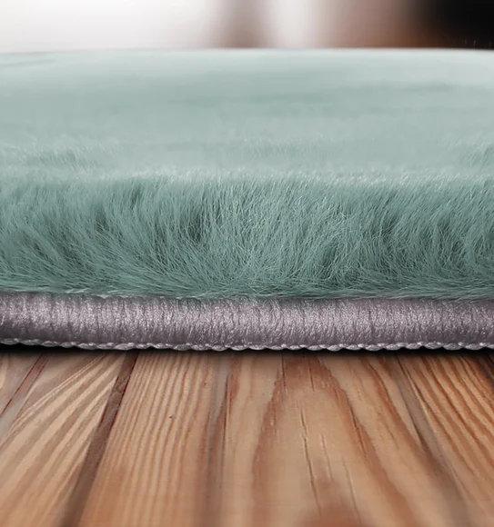 New Oslo Rabit Fur Carpet Teal