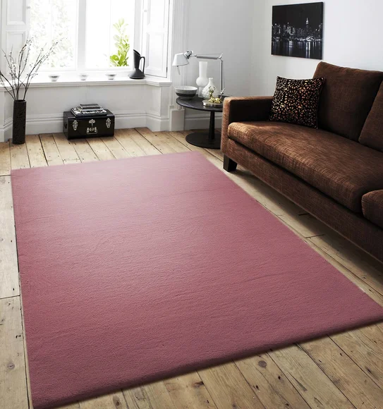 New Oslo Rabit Fur Carpet Strawberry