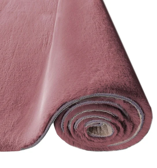 New Oslo Rabit Fur Carpet Strawberry