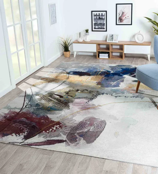 Hawaii Modern Art Carpet Royal Blue