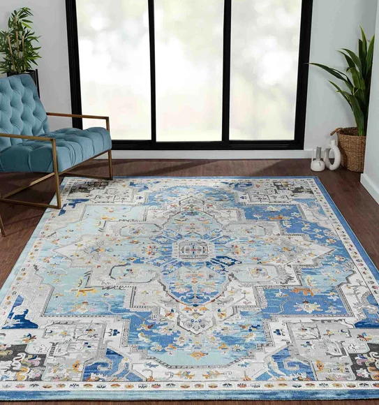Trojan Classical Carpet Blue and Beige