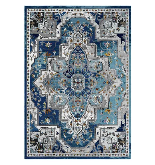 Trojan Classical Carpet Blue and Beige